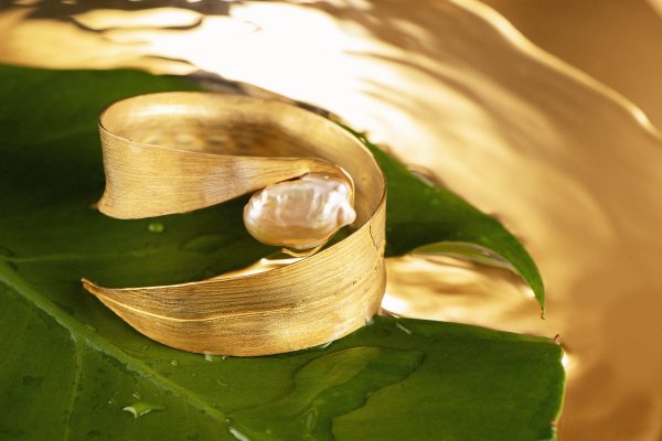 Bamboe armband, rose goud, 18 kt goud, palladium, sterling zilver 925, verguld
